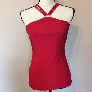 {Cache} Red Blouse sz M